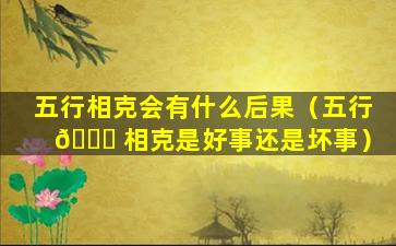 五行相克会有什么后果（五行 💐 相克是好事还是坏事）